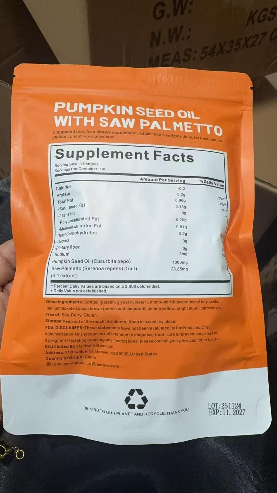 Pumpkin Seed Oil Softgel